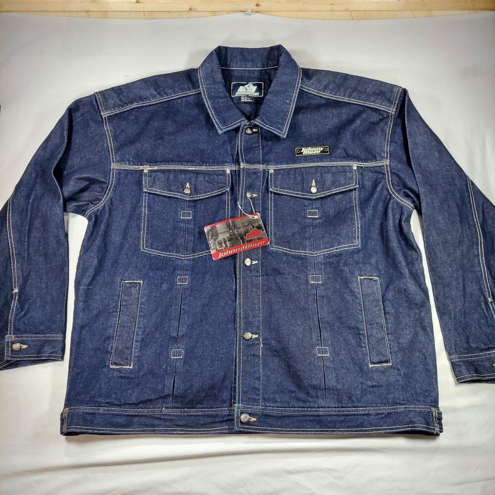 Johnny Blaze Denim Jean Jacket Men's XXL Vintage '90s Y2K New With Tags Grunge